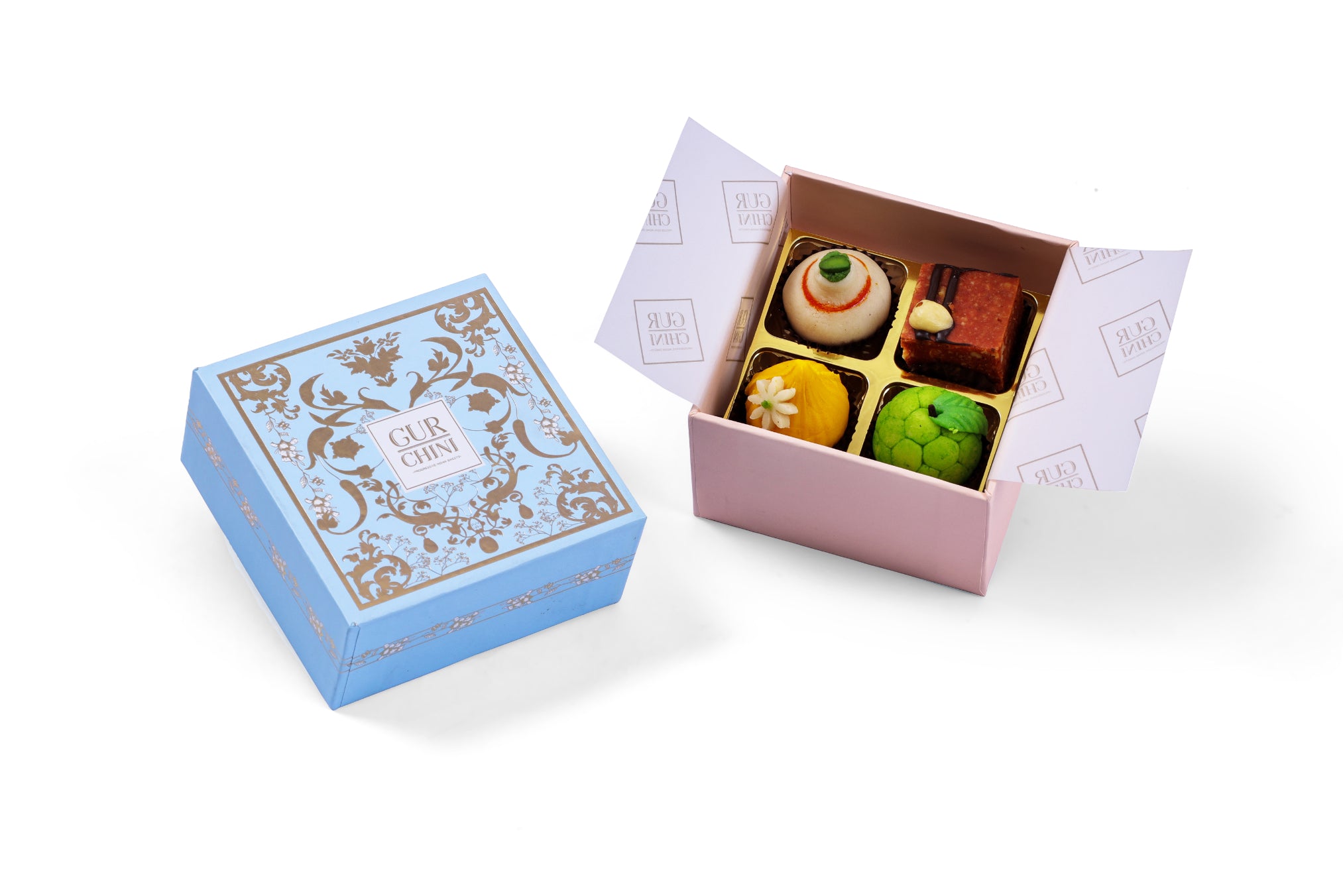 Luxury box of 4 -  Filled with finest and the purest gurchini mithai