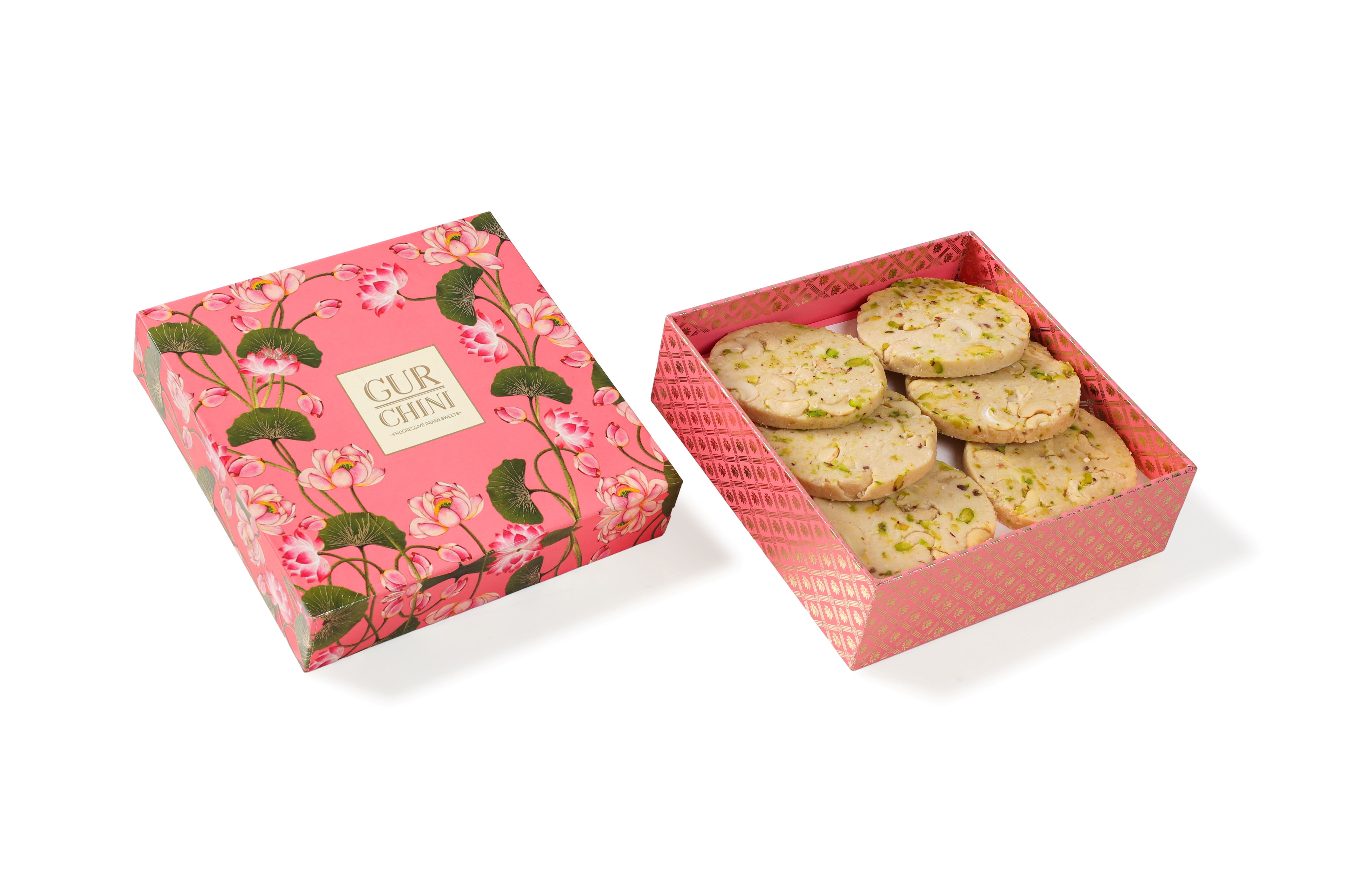 A Pink Lotus Box of Cashew Mewa Gajak 6 nos