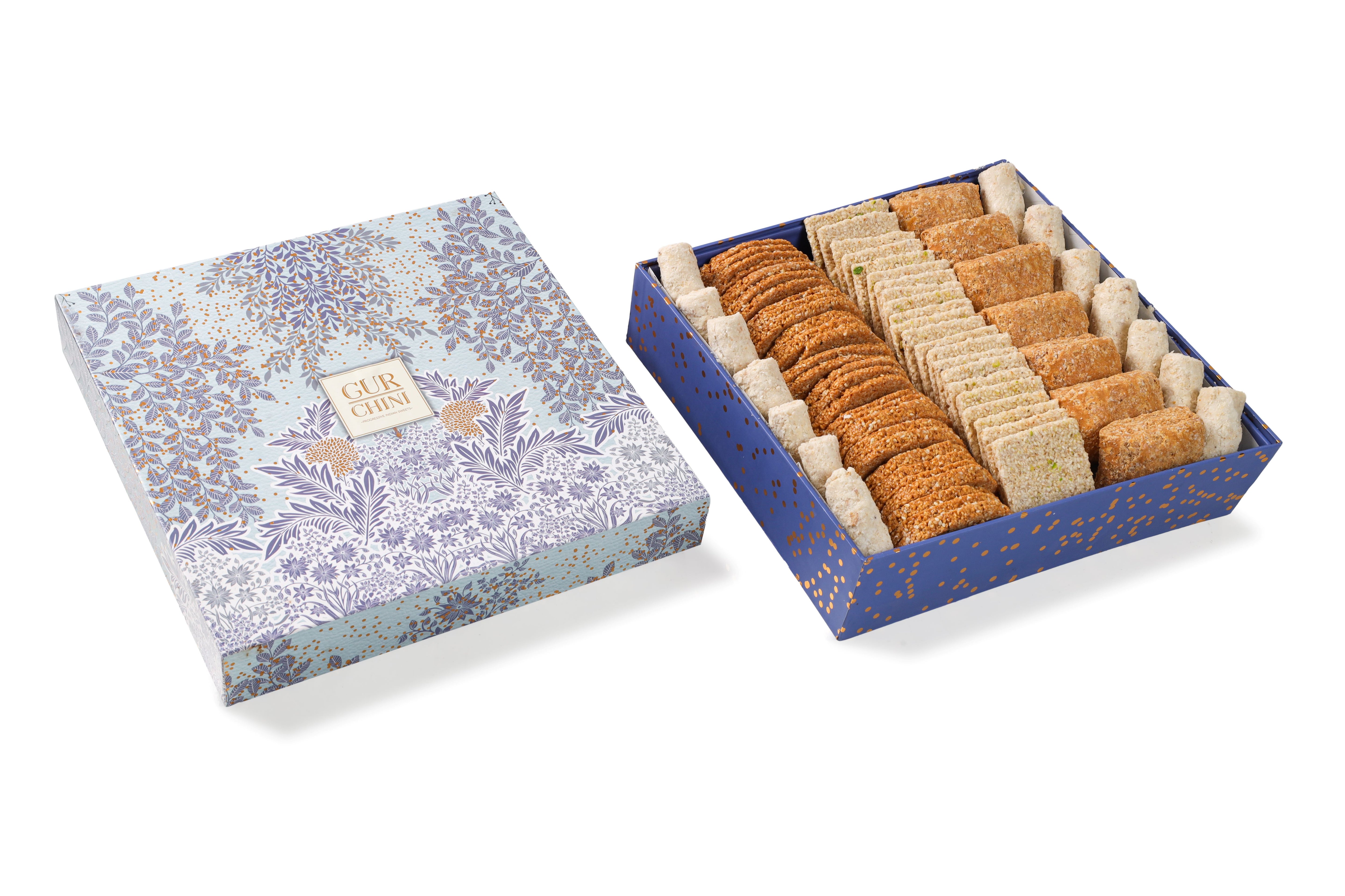 A Blue Rigid Box of Assorted Rewdi & Gajak