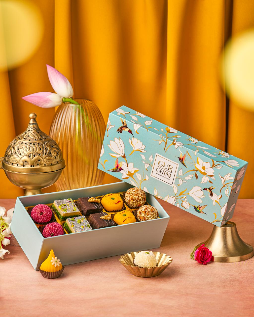 Diwali Special Luxury box of  10 Assorted Sweets  -  Filled with finest and the purest gurchini mithai