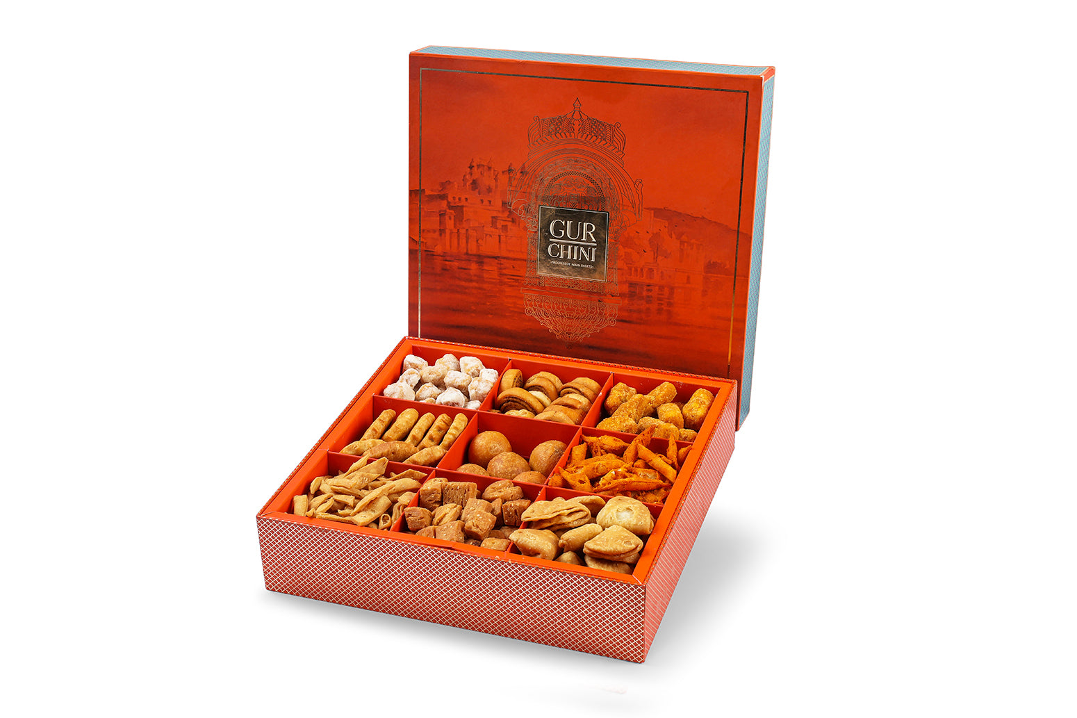 Luxury Orange Jharokha  9 Coloum Bhaji Box.