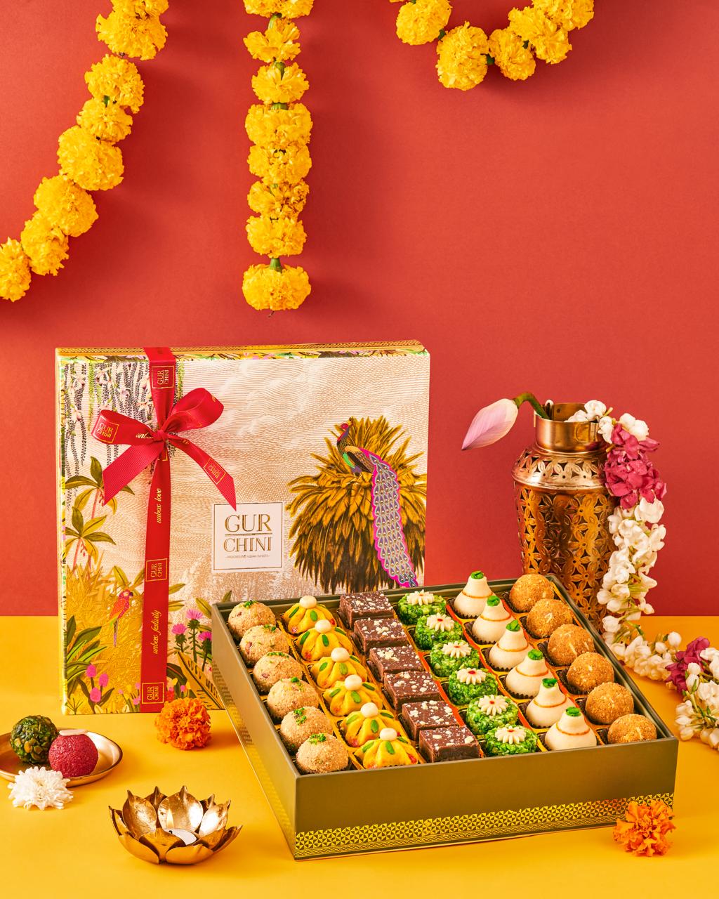 Diwali Special Luxury Box of Assorted 36pcs. The finest and the purest gurchini mithai